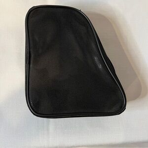 Tumi Black Toiletry Bag With 2 Grommets Unique Rare Mesh Front